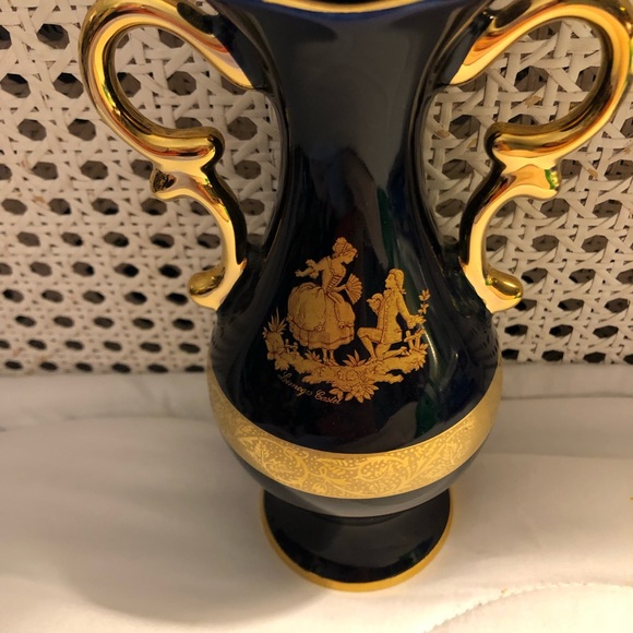 Limoges Accents Vtg Like New Limoges Castel 22k Yellow Gold Vase